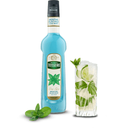 Bottle of Mathieu Teisseire Iced Mint Syrup