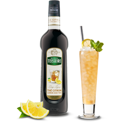 Bottle of Mathieu Teisseire Lemon Iced Tea Syrup