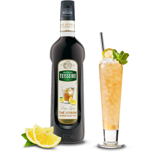 Bottle of Mathieu Teisseire Lemon Iced Tea Syrup